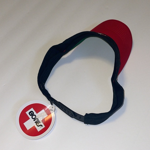 🆕 Bones Bearings Black and Red Snap Back Adjustable Visor Hat - Picture 4 of 7